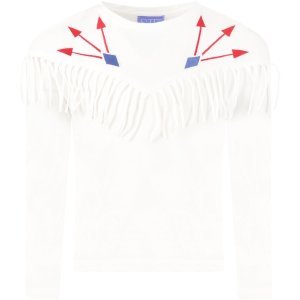 Stella Jean White T-shirt For Girl With Arrows