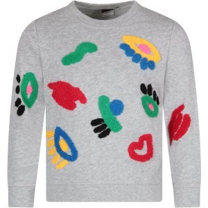 Stella McCartney Kids Grey Girl Sweatshirt With Colorful Eyes