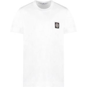 Stone Island White Boy T-shirt With Iconic Compass