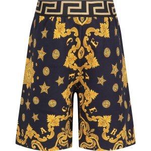 Versace Blue Boy Short With Gold Iconic Medusa