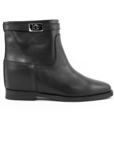 Via Roma 15 Black Leather Ankle Boot