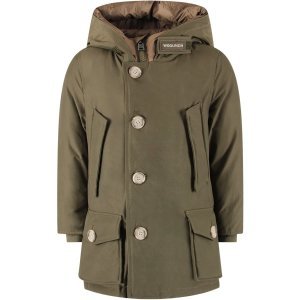 Woolrich Military Green Boy Artic Parka With Logo