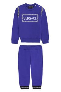 Young Versace Logo Print Cotton Sweatsuit