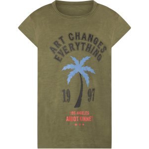Zadig & Voltaire Green Girl T-shirt With Writing And Palm Tree