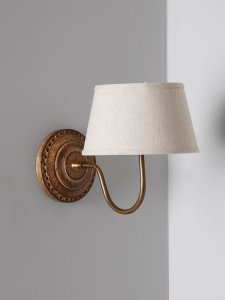 Linen & Brass Wall Light
