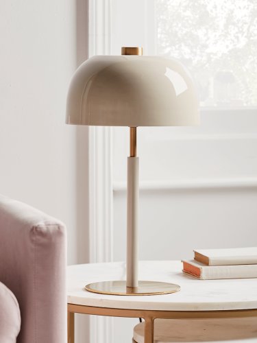 NEW Brass & Cream Dome Table Lamp