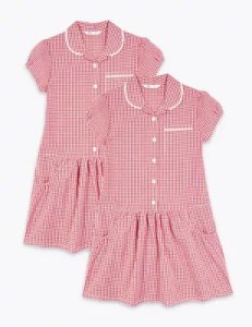 2 Pack Girls' Cotton Plus Fit Dresses red