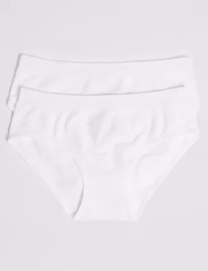 Marks & Spencer - 2 pack seamfree bikini knickers (6-16 yrs) white