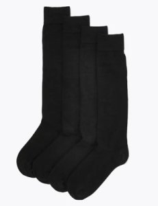 4 Pack Supersoft Knee High Socks black