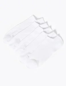 5 Pack Supersoft Trainer Liner Socks white