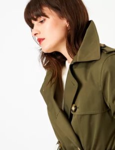 Double Breasted Trench Coat green