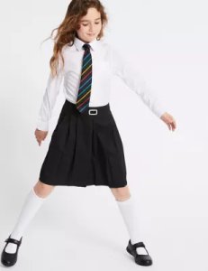 Marks & Spencer - Girls' permanent pleats skirt black