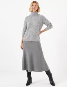 Knitted Fit & Flare Skirt grey