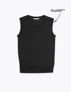 Marks and Spencer Unisex Cotton Rich School Tank Top - 6-7 Y - Black, Black