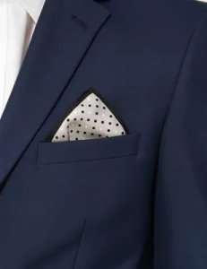 Pure Silk Spotted Pocket Square grey