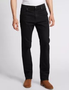 Marks & Spencer - Shorter length regular fit stretch jeans black