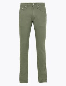 Marks & Spencer - Slim fit 5 pocket stretch trousers green