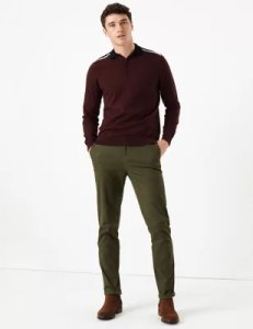 Slim Fit Chinos with Stretch green
