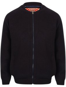 Cardigans Maximo Quilted Lined Knitted Bomber Jacket in Dark Navy - Tokyo Laundry / S - Tokyo Laundry