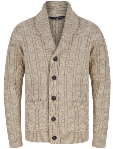 Cardigans Pina Cable Knitted Wool Blend Cardigan with Shawl Collar In Natural Twist - Tokyo Laundry / M - Tokyo Laundry