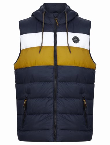 Coats / Jackets Therius Micro Fleece Lined Quilted Puffer Gilet with Hood in Golden Brown - Tokyo Laundry / S - Tokyo Laundry