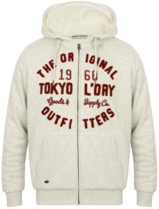 Hoodies / Sweatshirts Supply Co Zip Through Hoodie with Borg Lining in Oatgrey Marl – Tokyo Laundry / S - Tokyo Laundry