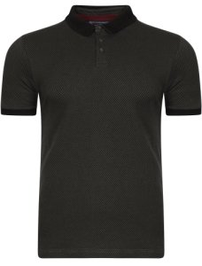Polo Shirts Davidge Jacquard Cotton Polo Shirt in Black – Kensington Eastside / S - Tokyo Laundry