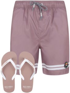 Swim Shorts Jafari Swim Shorts With Free Matching Flip Flops In Toadstool Lilac - Tokyo Laundry / XL - Tokyo Laundry