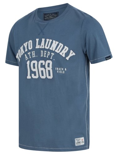 T-Shirts Larkers Motif Cotton Jersey T-Shirt in Vintage Indigo - Tokyo Laundry / S - Tokyo Laundry