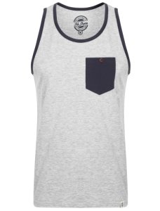 Vests Arnie Cotton Vest Top with Chest Pocket In Light Grey Marl – South Shore / XL - Tokyo Laundry