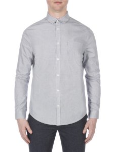 Ben Sherman - Long sleeve micro linear square shirt coloured in bright white - xl