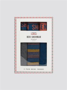 Men's 3 Pack of Blue Boxer Shorts | Ben Sherman | Est 1963 - Small