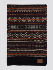Men's Black Fairisle Knitted Scarf | Ben Sherman | Est 1963 - One Size
