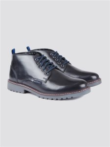 Men's Black Leather Lace Up Boots | Ben Sherman | Est 1963 - 8 / EU 43