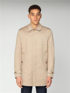 Men's Stone Beige Cotton Mac Jacket | Ben Sherman | Est 1963 - XS