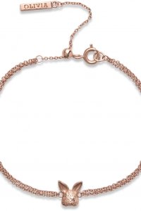 3D Bunny Rose Gold Chain Bracelet OBJAMB96