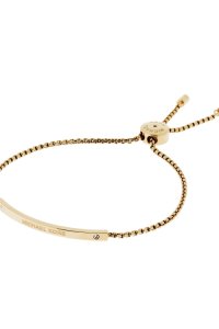 Ladies Michael Kors PVD Gold plated Logo Slider Bracelet MKJ4641710