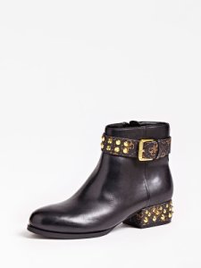 Guess Aelani Leather Low Boot Studs Logo