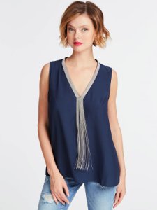 Guess Contrasting Detail Front Top