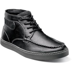 Trickster Stacy Adams Men's Trickster Moc Toe Leather and Wool Felt Modern Casual Chukka Boot