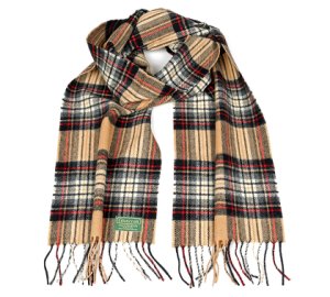 Glencroft 100% Pure New Wool Tartan Scarves - Camel Stewart