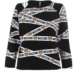 Moschino Ladies Black Long Sleeve T-Shirt With Teddy Bear Logo