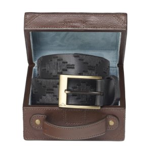 Pampeano Carbon Polo Belt with Luggage Trunk Gift Box