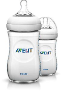 Philips Avent Natural 9oz Baby Bottle Two Pack - Clear
