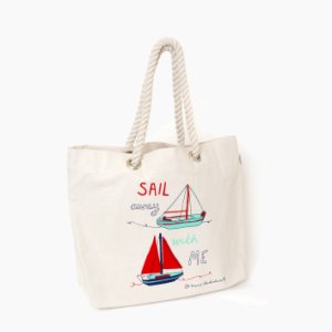Talented Sail Away With Me Canvas Tote Bag
