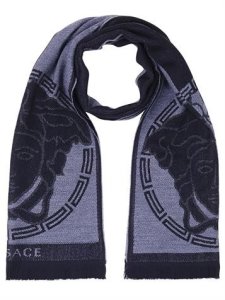 Versace Collection 100% Wool Scarf Grey