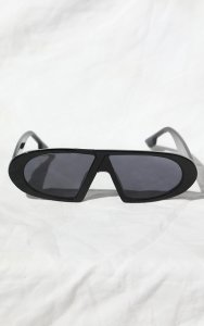 Black Chunky Round Frame Sunglasses