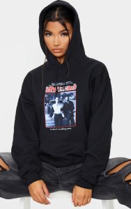 Prettylittlething - Black slogan boyz in the hood print hoodie