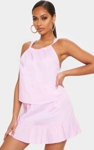 Prettylittlething - Candy pink cotton poplin crossback top