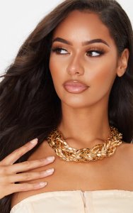 Prettylittlething - Gold oversized chunky chain necklace